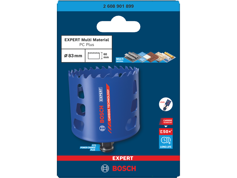 Žaga za izrezovanje lukenj Bosch EXPERT Multi Material Power Change Plus, 2608901899